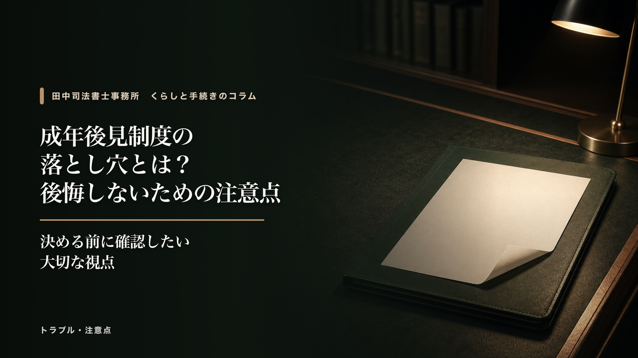 成年後見制度の落とし穴とは?後悔しないための注意点